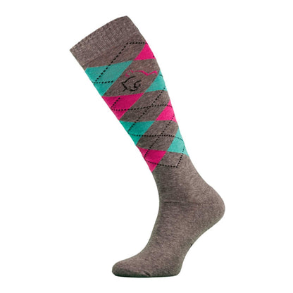 1 Pack Ladies Argyle Knee High Horse Riding Equestrian Socks