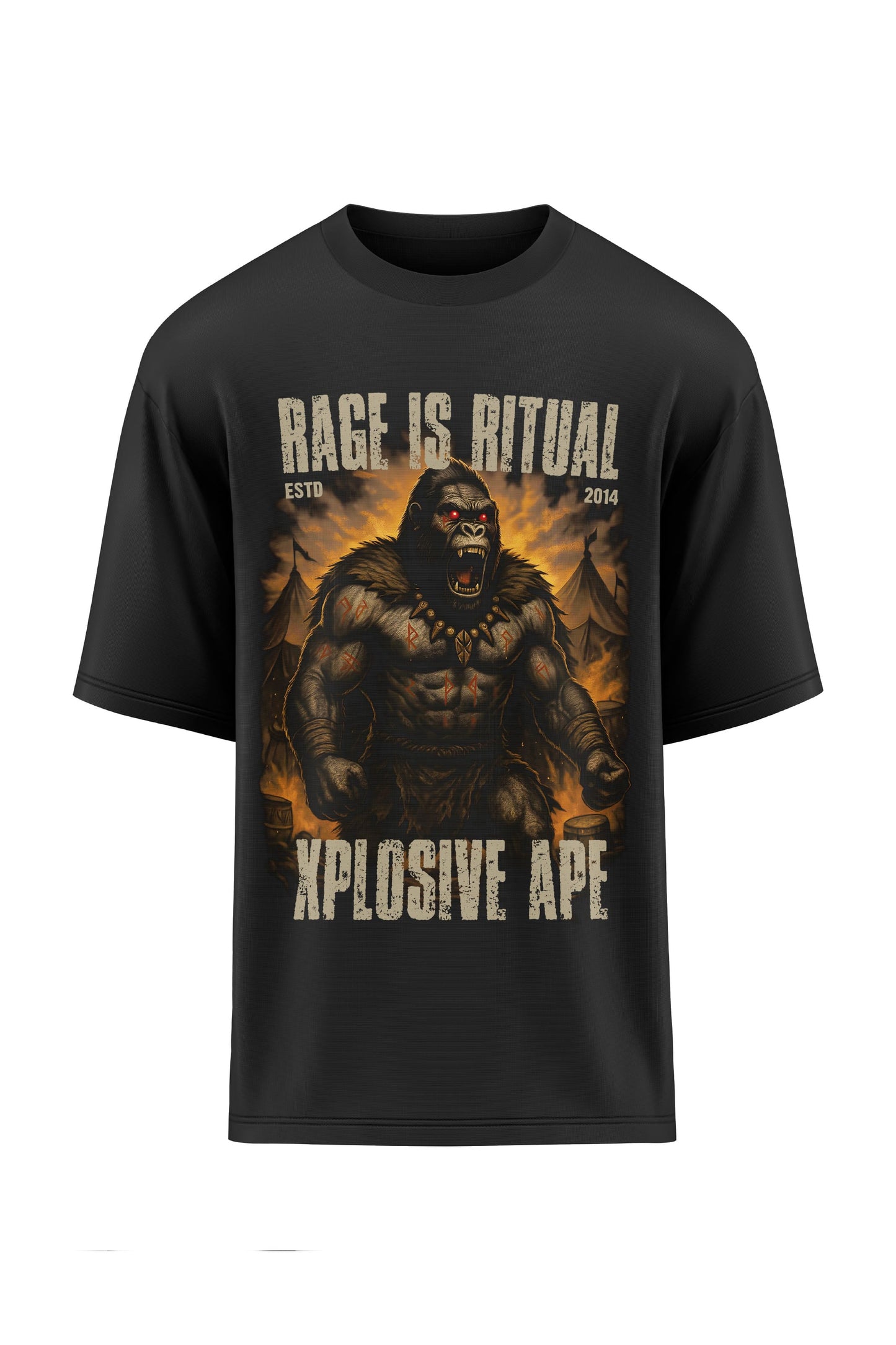 XAPE Rage Ritual  Oversized Tee - Black Xplosive Ape
