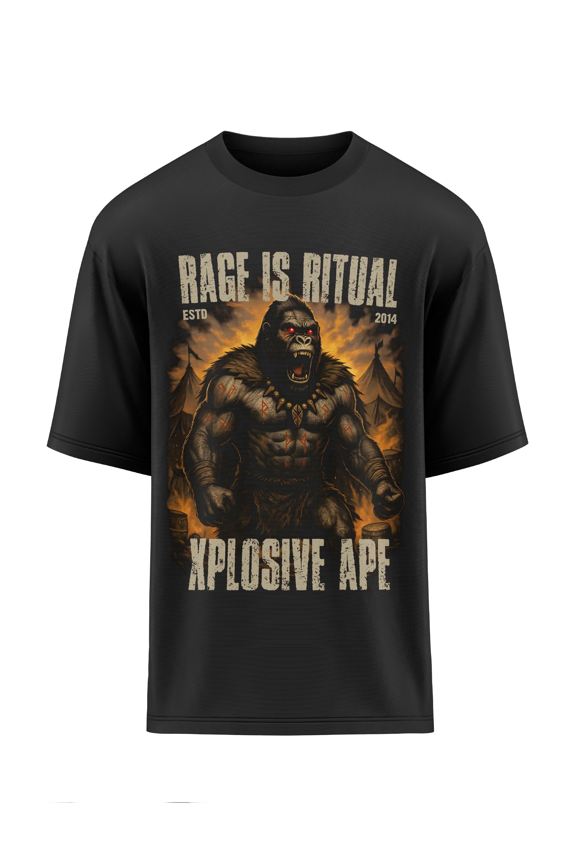XAPE Rage Ritual  Oversized Tee - Black Xplosive Ape