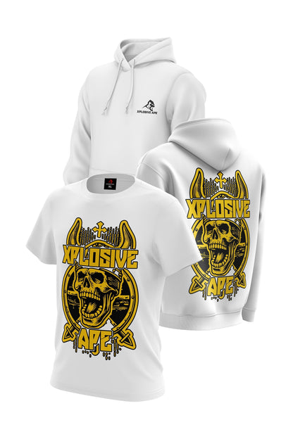 XAPE Raider Hoodie & Tee Combo - White Xplosive Ape