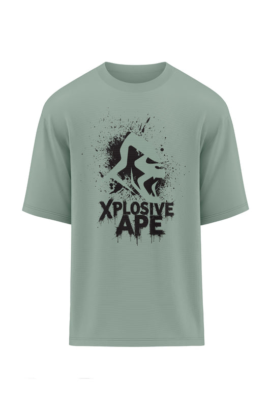 XAPE Rep Bleed Oversized Tee - Sage Xplosive Ape