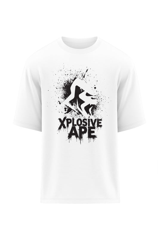XAPE Rep Bleed Oversized Tee - White Xplosive Ape