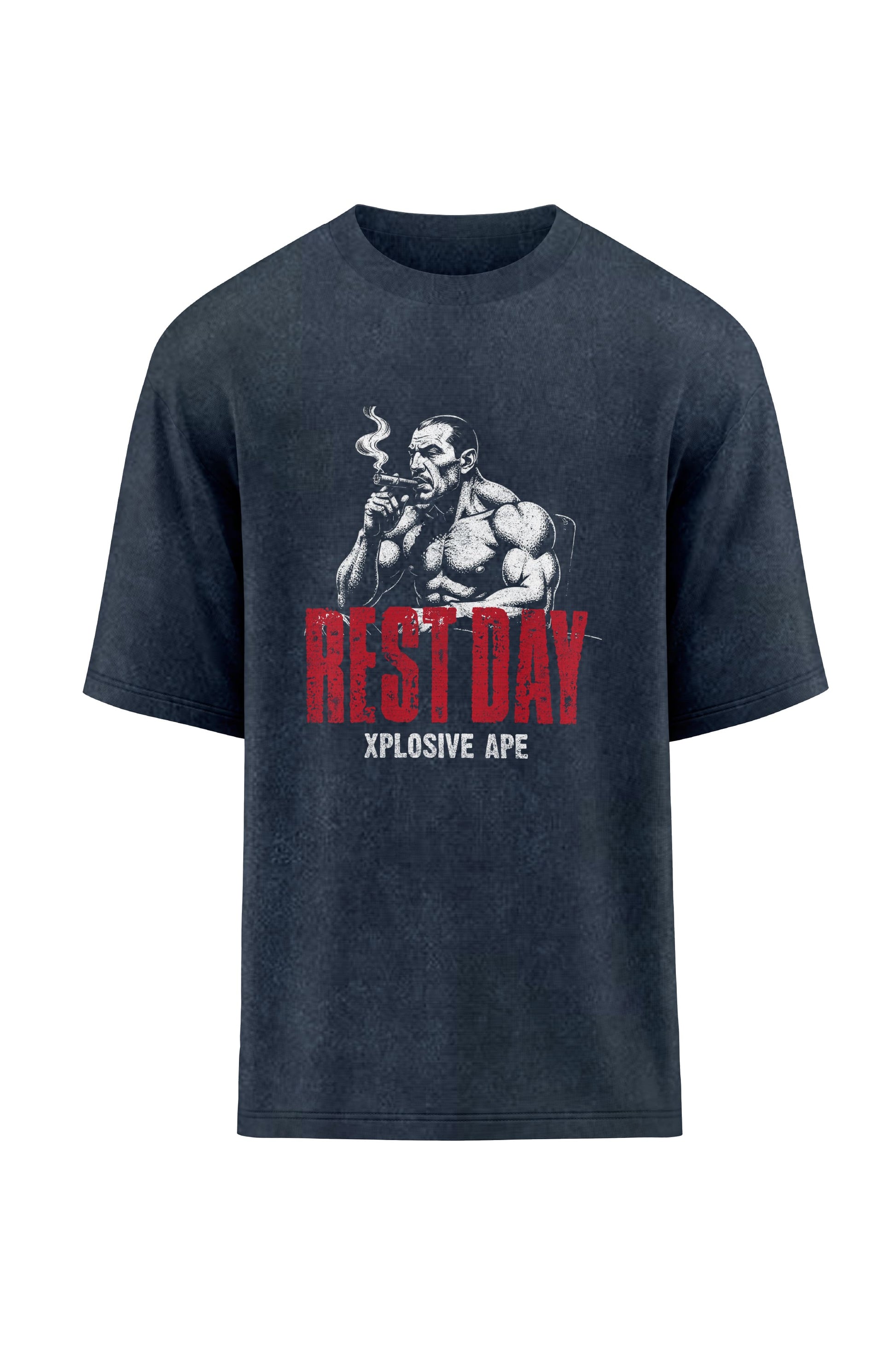 XAPE Rest Day Oversized Tee - Acid Wash Black Xplosive Ape