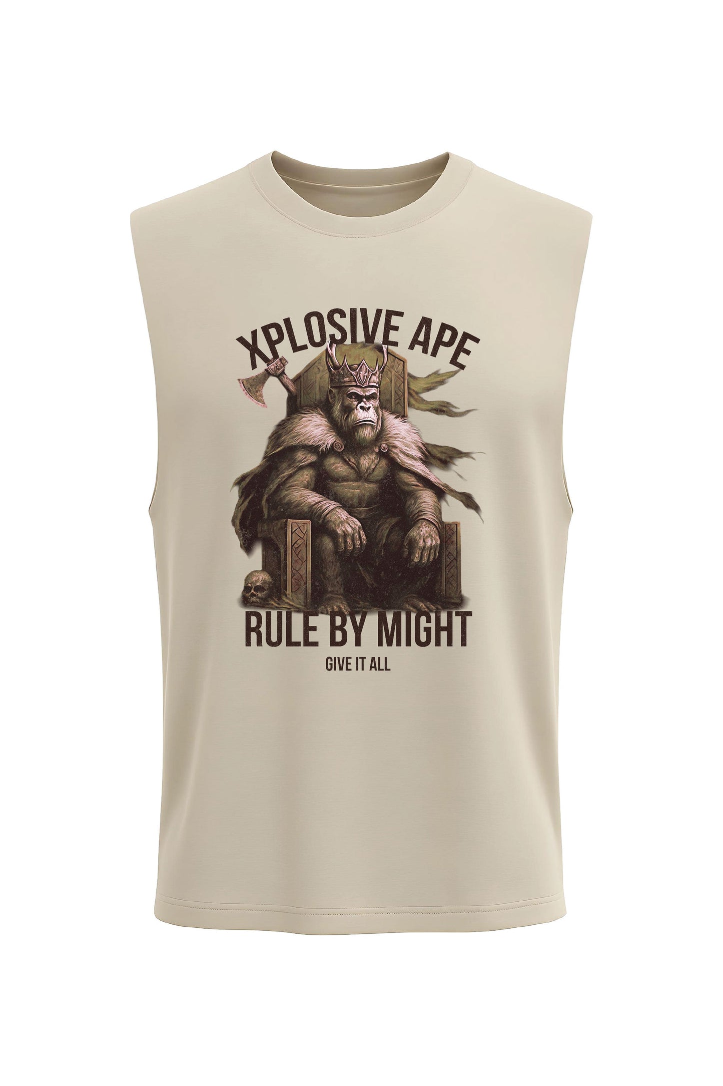 XAPE Rule My Might Tank Top - Sand Xplosive Ape