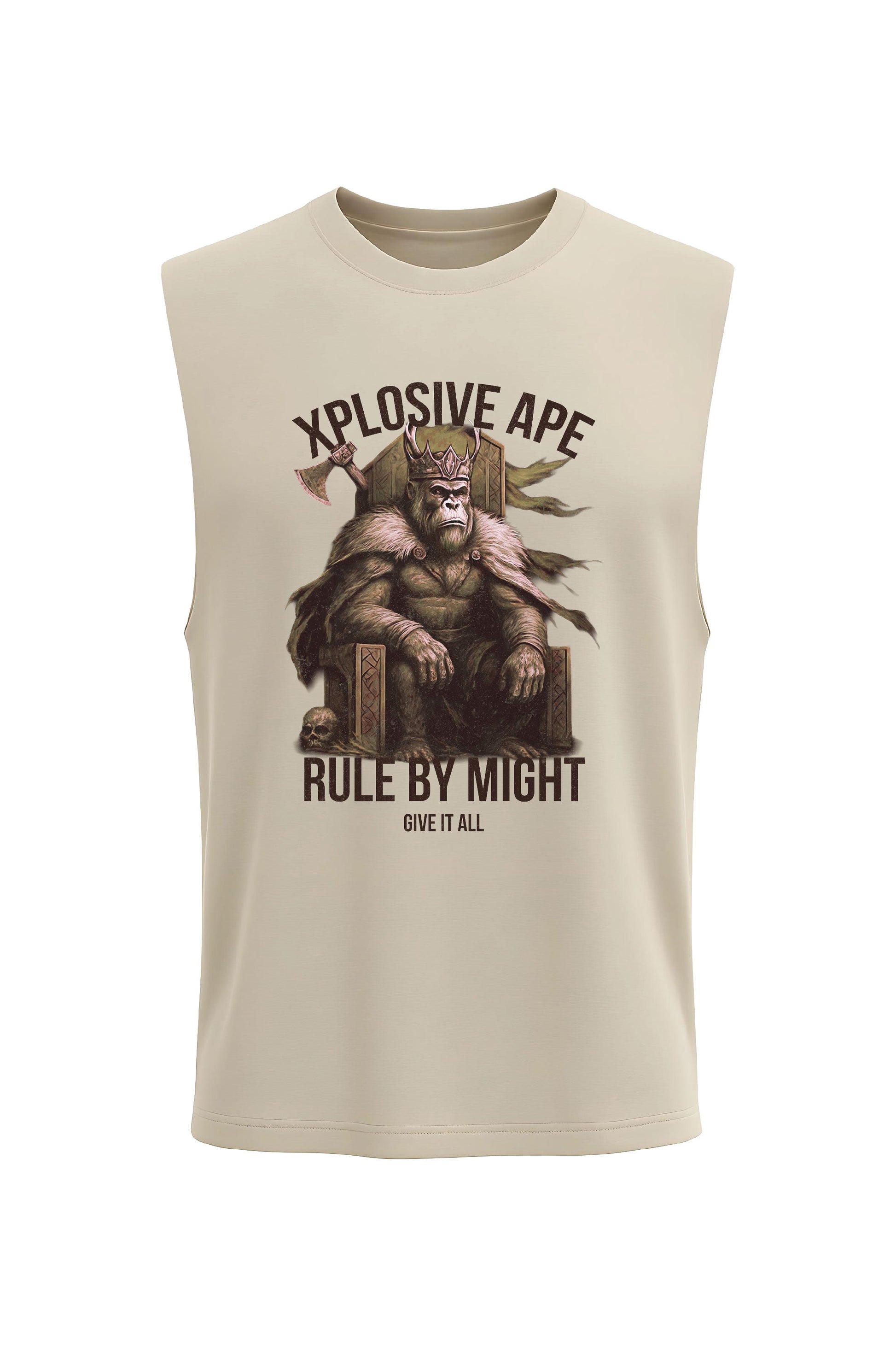 XAPE Rule My Might Tank Top - Sand Xplosive Ape