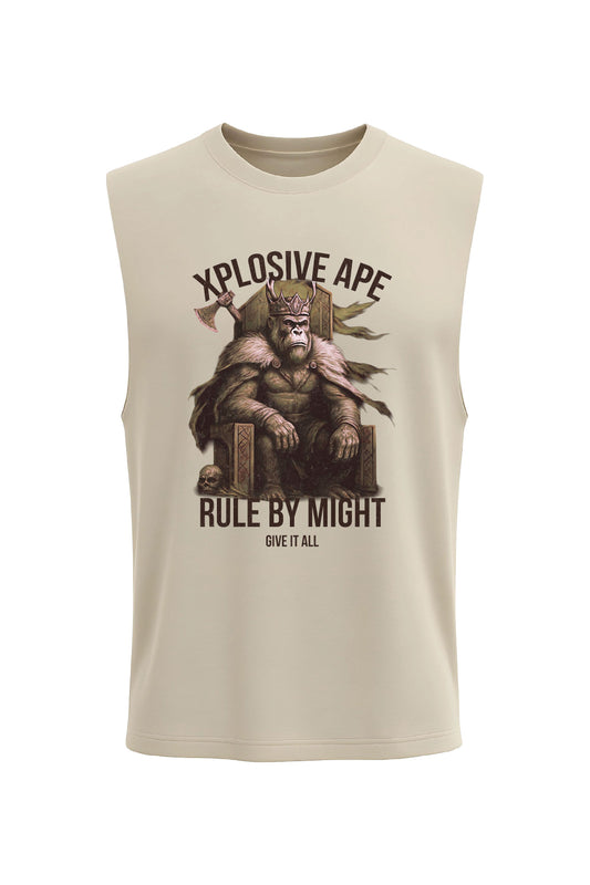 XAPE Rule My Might Tank Top - Sand Xplosive Ape