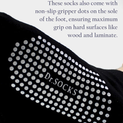 4 Pack Short Bamboo Diabetic Socks With Grips for Men and Women