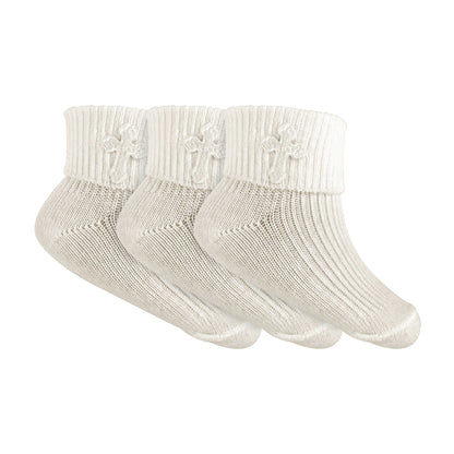 Cross Embroidery Newborn Cotton Baby Christening Socks