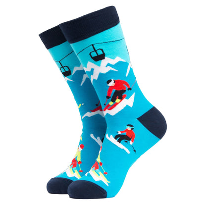 1 Pack Mens & Ladies Sports Themed Crew Cotton Socks