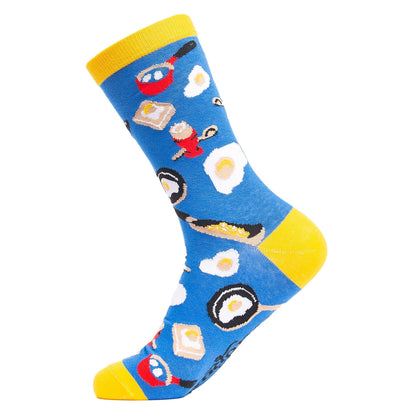 1 Pack Mens & Ladies Food Print Crew Cotton Socks