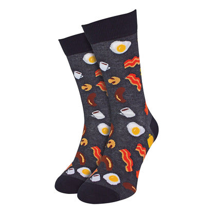 1 Pack Mens & Ladies Food Print Crew Cotton Socks