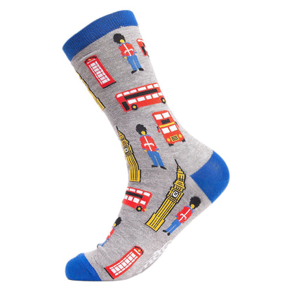 1 Pack Mens & Ladies Novelty Places Crew Cotton Socks