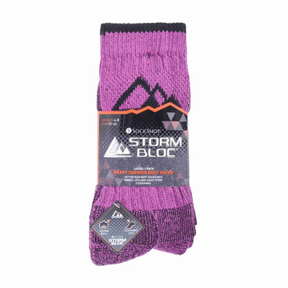3 Pack Ladies Cushion Sole Outdoor Cotton Rich Hiking Boot Socks