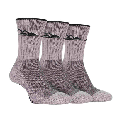 3 Pack Ladies Cushion Sole Outdoor Cotton Rich Hiking Boot Socks