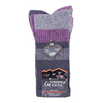 3 Pack Ladies Anti Blister Cotton Hiking Socks with Padded Sole
