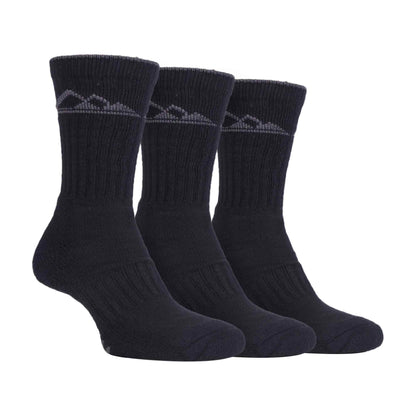 3 Pack Mens Heavy Cushioned Outdoor Cotton Hiking Boot Socks