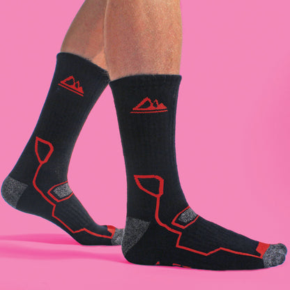 2 Pack Mens Super Soft Bamboo Trekking Hiking Socks for Boots