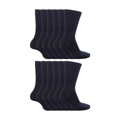 12 Pair Plain Kids School Soft Breathable Cotton Rich Socks