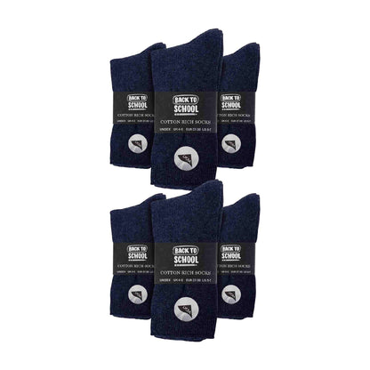 12 Pair Plain Kids School Soft Breathable Cotton Rich Socks