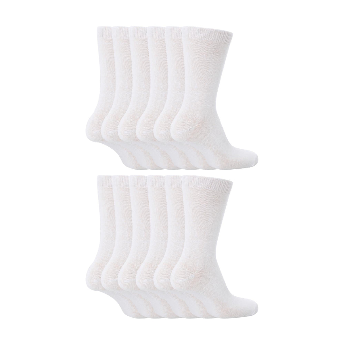 12 Pair Plain Kids School Soft Breathable Cotton Rich Socks