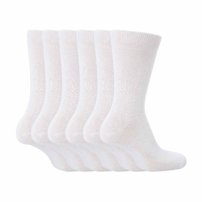 6 Pack Girls & Boys Plain Soft Breathable Cotton School Socks (3 Sizes)