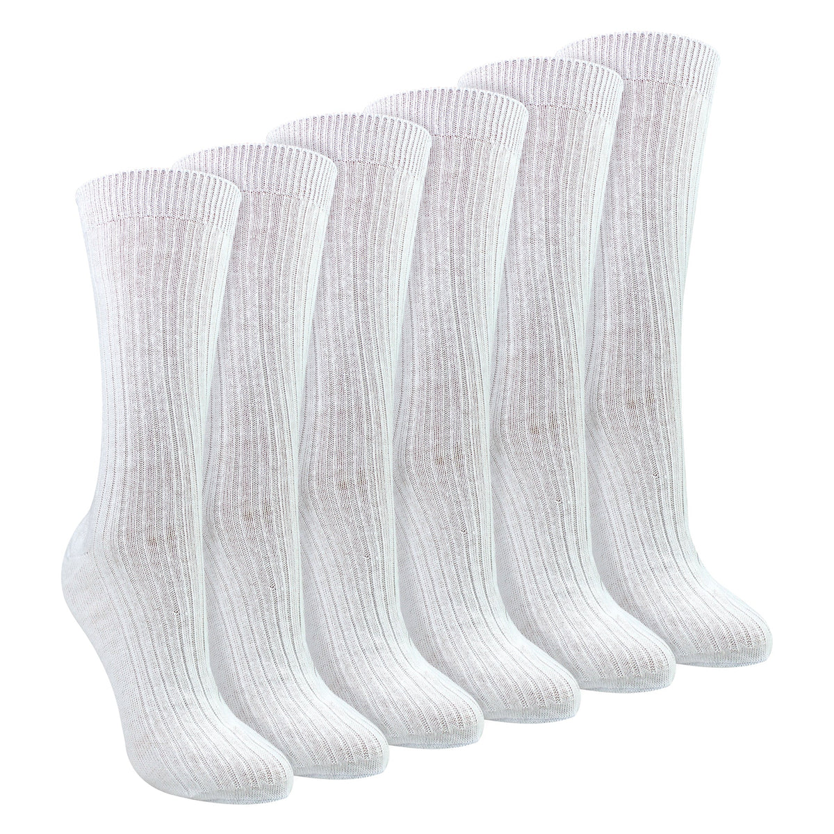 Ladies 6 Pack 100% Cotton Breathable Soft Socks