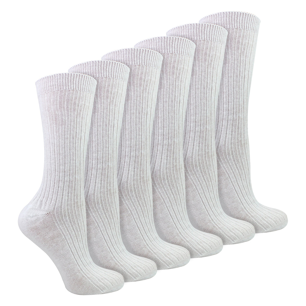 Ladies 6 Pack 100% Cotton Breathable Soft Socks