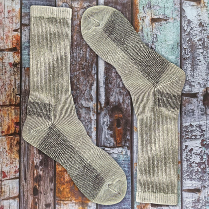 2 Pack Mens Cushioned Heel & Toe Thermal Wool Hiking Socks