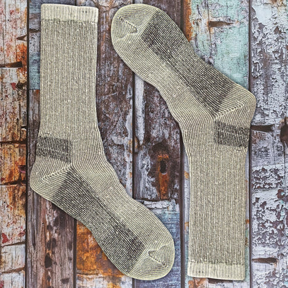 Mens 6 Pairs Multipack Crew Wool Socks: Reinforced Heel & Toe