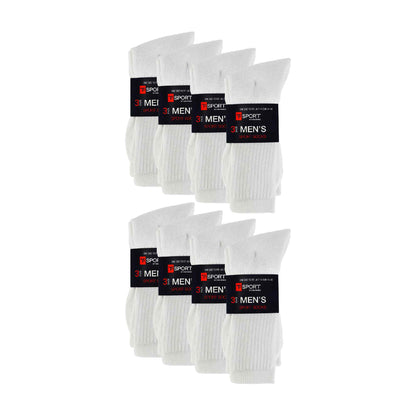 Mens White Value Pack Sport Socks (Multipack Options)