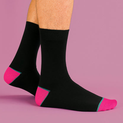 6 Pack Mens Bamboo Design Socks - Soft Breathable Everyday Patterned Fit