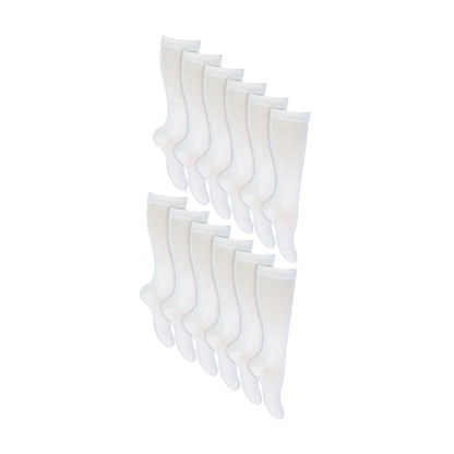12 Pack Girls Long Knee High Soft Cotton School Socks