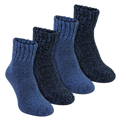 4 Pack Mens Slipper Socks With Grippers | Warm Soft Non Slip Socks