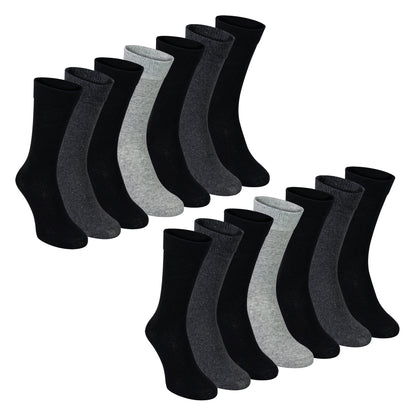 7 Pack Mens Classic Suit Socks - Soft Breathable Plain Dress Socks