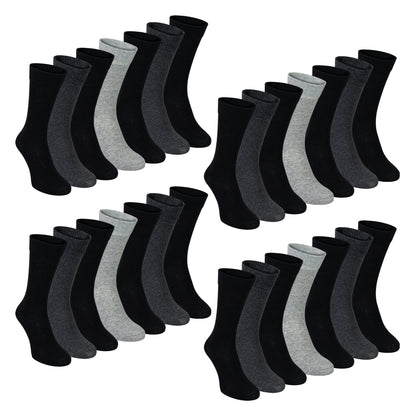 7 Pack Mens Classic Suit Socks - Soft Breathable Plain Dress Socks