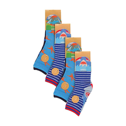12 Pack Girls & Boys Novelty Soft Breathable Bamboo Trainer Socks