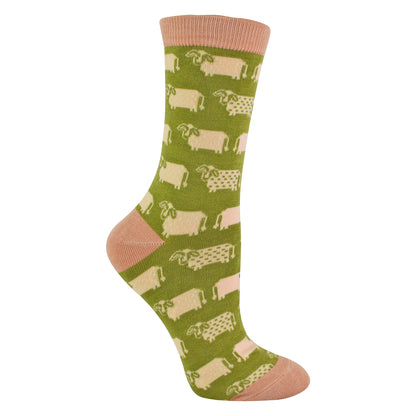 1 Pack Ladies Novelty Cow Bamboo Socks