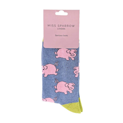 1 Pack Ladies Novelty Piglet Bamboo Socks