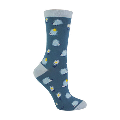 1 Pack Ladies Novelty Hedgehog Bamboo Socks