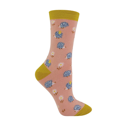 1 Pack Ladies Novelty Hedgehog Bamboo Socks