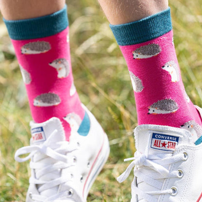 1 Pack Ladies Novelty Fuchsia Seagulls Bamboo Socks