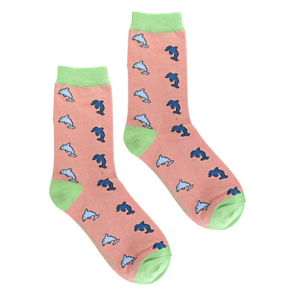 Ladies Dolphins Novelty Patterned Bamboo Socks