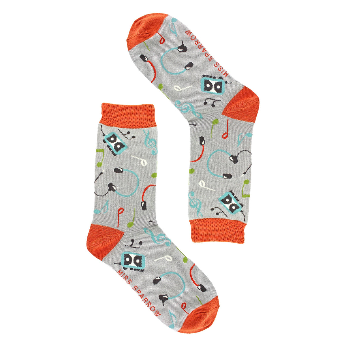 Ladies Retro Music Novelty Patterned Bamboo Socks