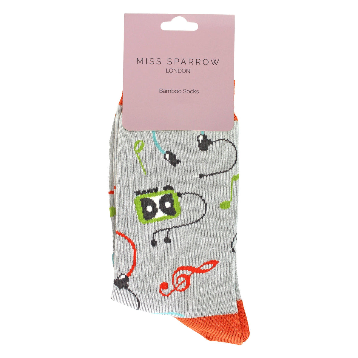 Ladies Retro Music Novelty Patterned Bamboo Socks