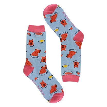 Ladies Capybara Novelty Patterned Bamboo Socks