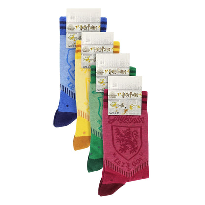 4 Pack Novelty Harry Potter Houses Socks for Men and Women