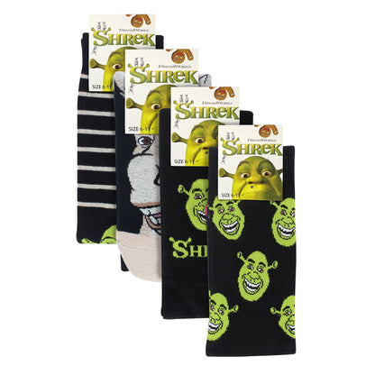 4 Pack Novelty Cotton Shrek Socks for Men and Women
