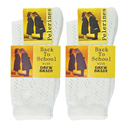 6 Pack Girls Cotton School Pelerine Knee High Socks