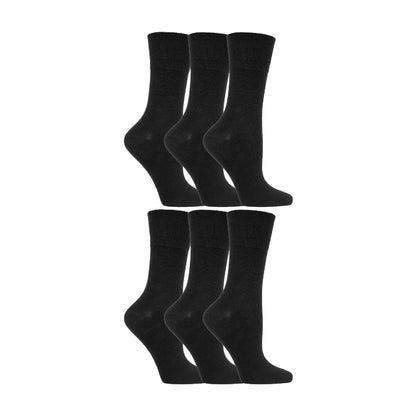 6 Pack Ladies Non Elastic Soft Top Cotton Diabetic Socks