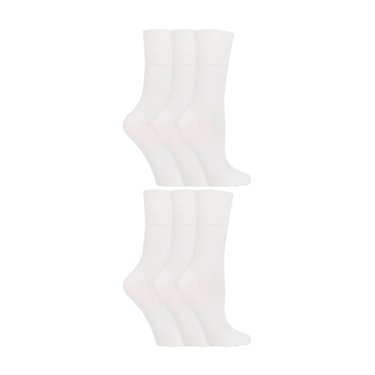 6 Pack Ladies Non Elastic Soft Top Cotton Diabetic Socks